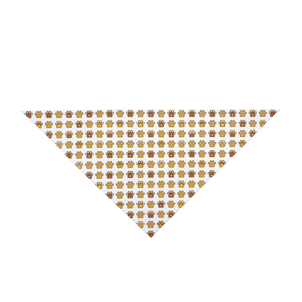 Paw Print Pet Bandana — Brown Patterned Dog & Cat Scarf