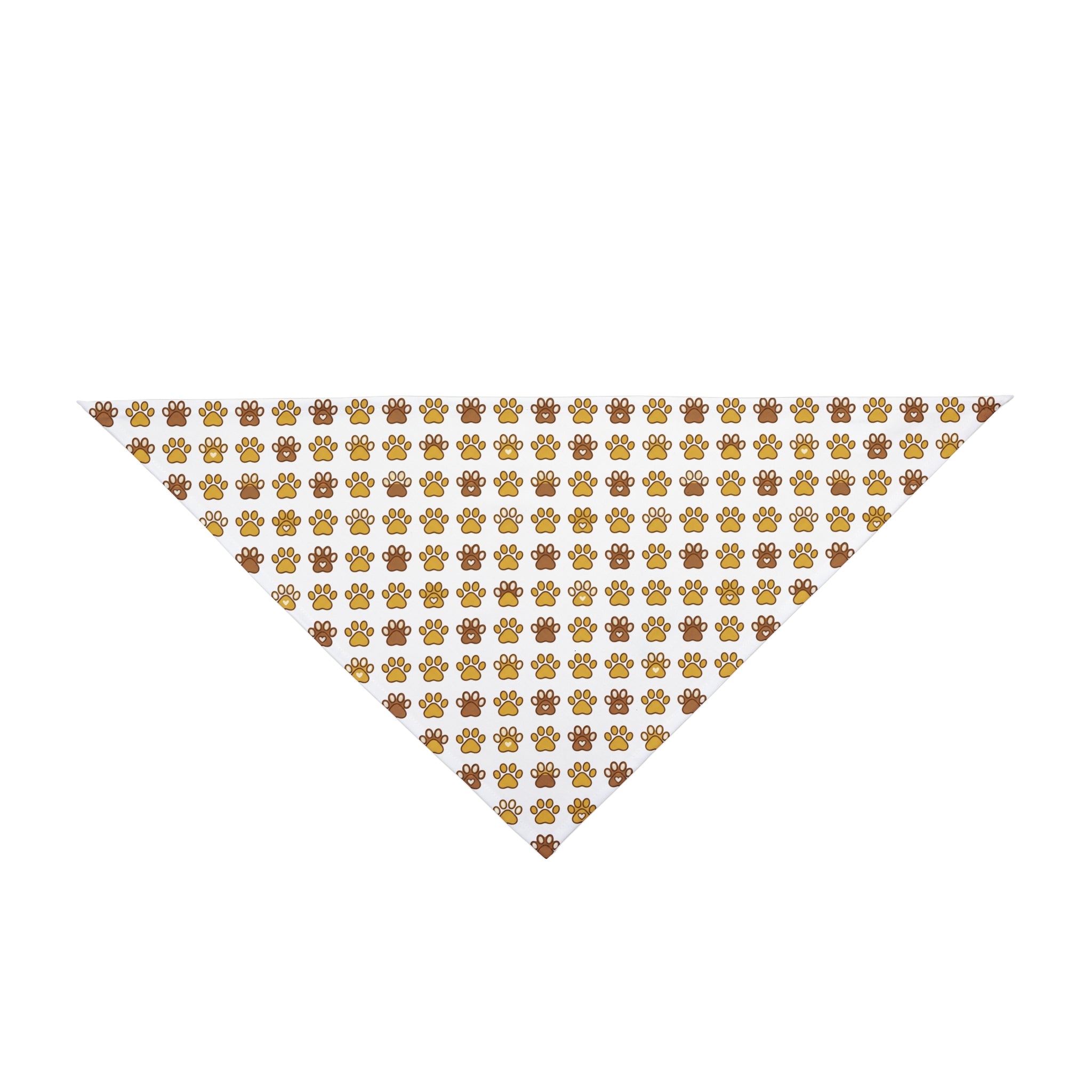 Paw Print Pet Bandana — Brown Patterned Dog & Cat Scarf