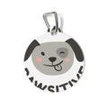 Cute Winking Dog Pet Tag — "Pawsitive" Round ID Tag for Dogs & Puppies