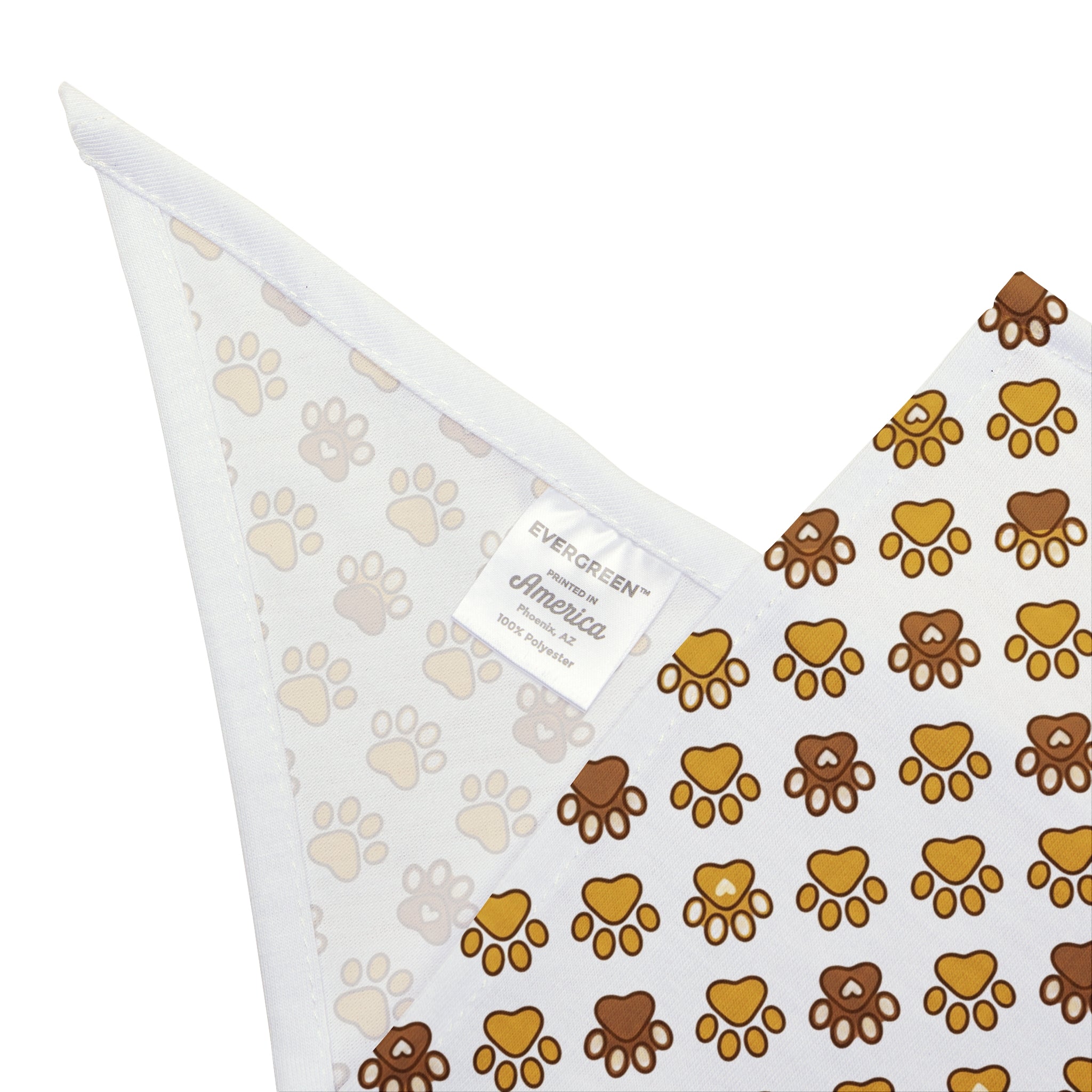 Paw Print Pet Bandana — Brown Patterned Dog & Cat Scarf